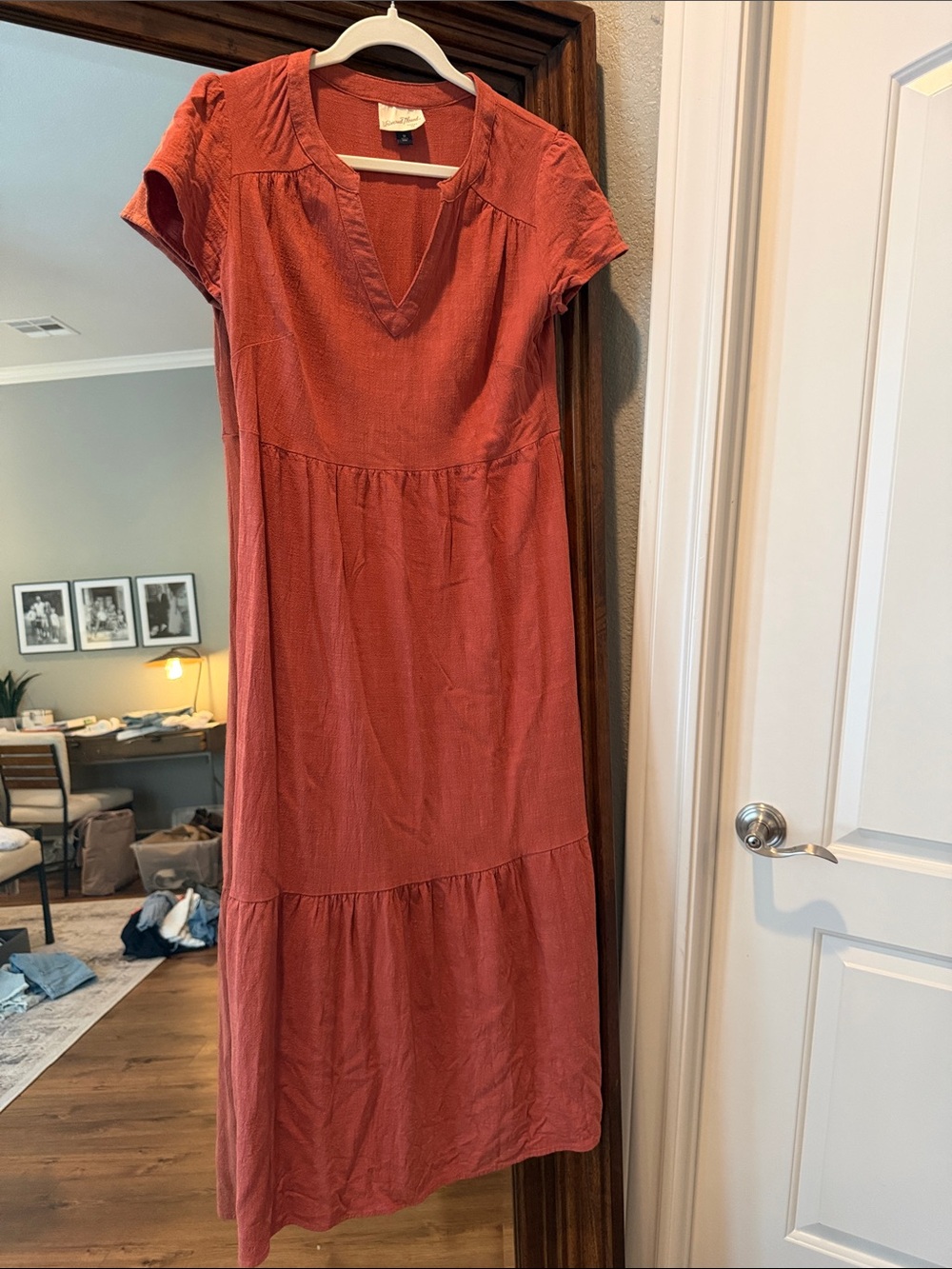 Universal Thread Rust Maxi Dress with V-Neck